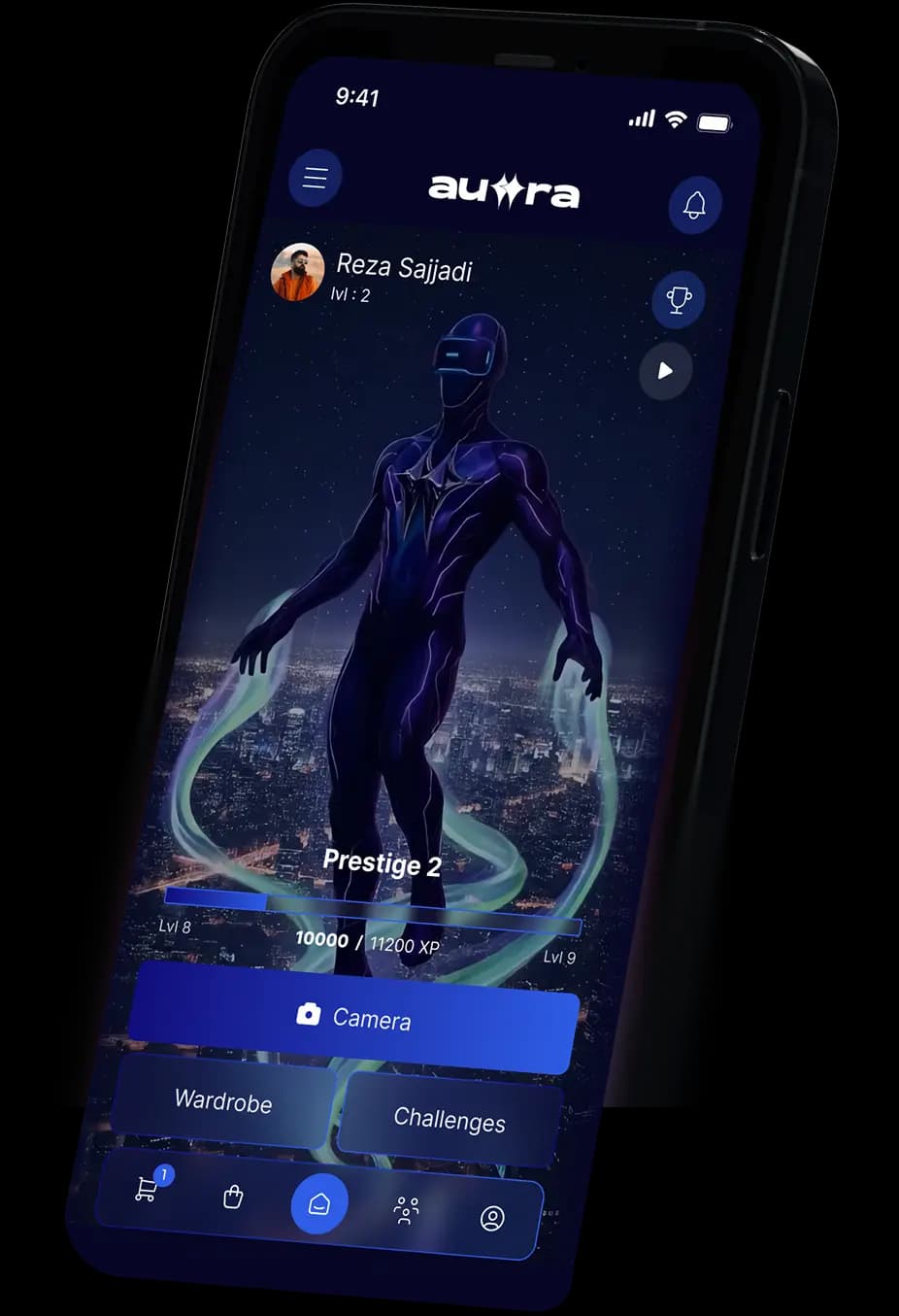 AUWRA mobile interface preview